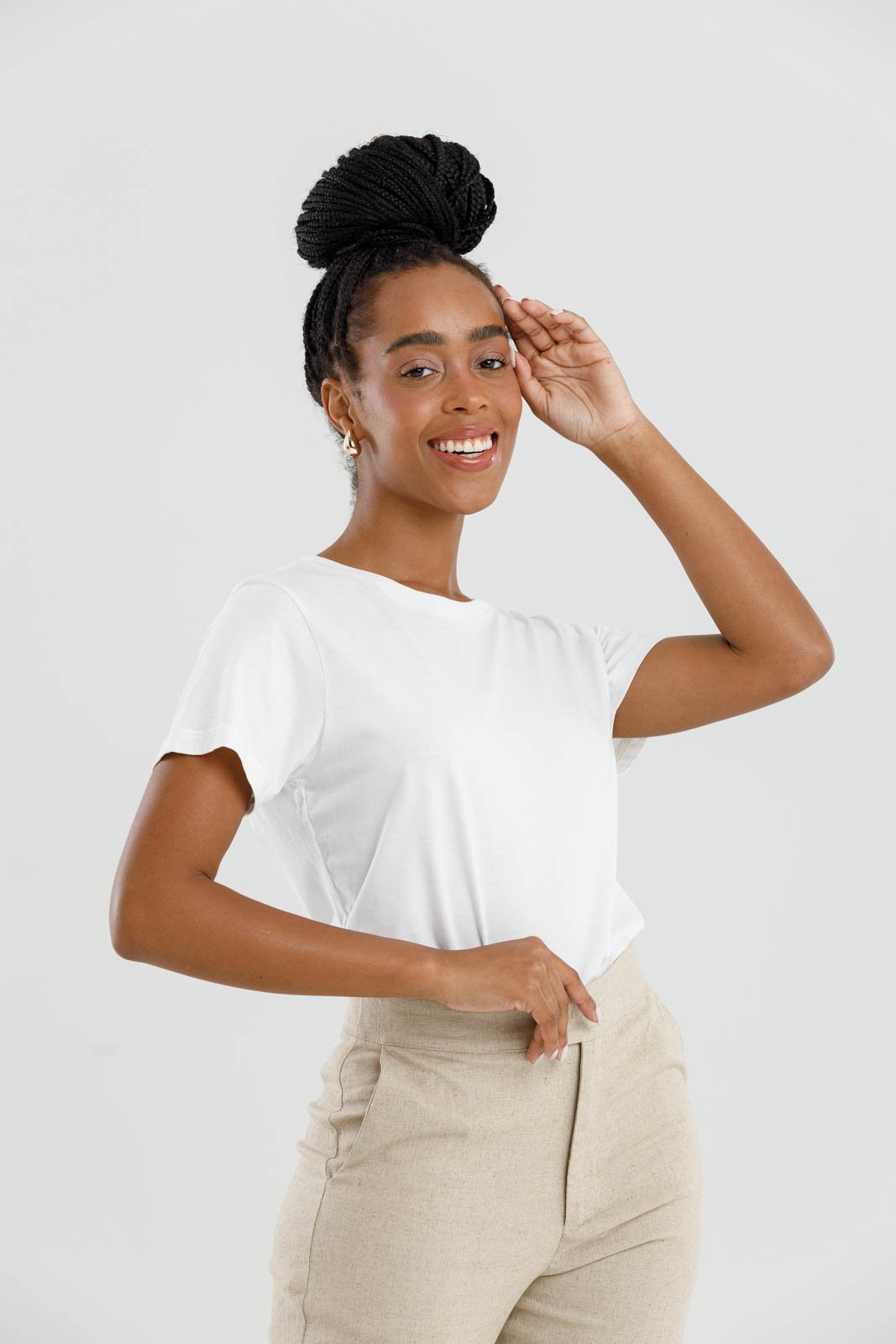T-Shirt Classic Branco Algodão Reativo Lisa